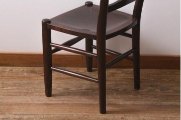 中古　松本民芸家具　シックで上品な佇まいが魅力のラダーバックチェア(ダイニングチェア、椅子)(R-041327)