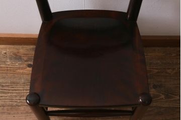 中古　松本民芸家具　シックで上品な佇まいが魅力のラダーバックチェア(ダイニングチェア、椅子)(R-041328)