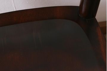 中古　松本民芸家具　シックで上品な佇まいが魅力のラダーバックチェア(ダイニングチェア、椅子)(R-041328)