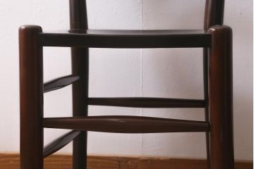 中古　松本民芸家具　シックで上品な佇まいが魅力のラダーバックチェア(ダイニングチェア、椅子)(R-041328)
