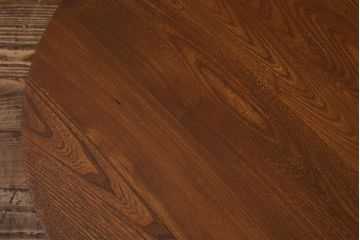アンティーク家具　昭和初期　栓材　温かみのある木味が魅力のレトロな丸ちゃぶ台(折りたたみテーブル、座卓、ローテーブル)(R-041330)