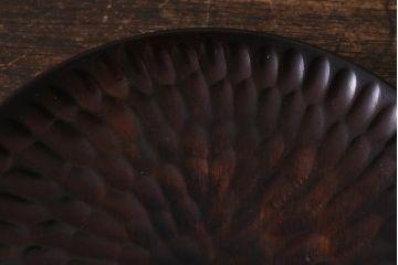 中古　伝統工芸　軽井沢彫り　桜の彫刻が魅力の小物セット(小皿3枚、キーフック)(R-041334)
