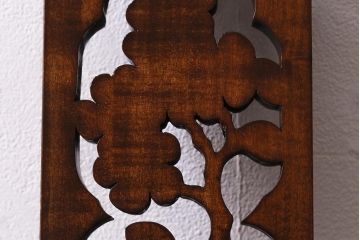 中古　伝統工芸　軽井沢彫り　桜の彫刻が魅力の小物セット(小皿3枚、キーフック)(R-041334)