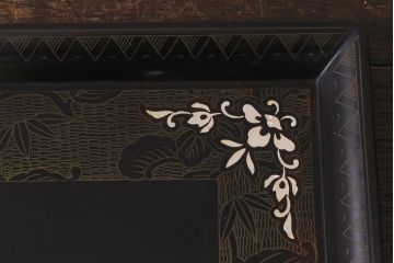 アンティーク雑貨　骨董　古美術　螺鈿細工　たばこ盆セット(煙草盆、灰皿、ケース、トレー)(R-041335)