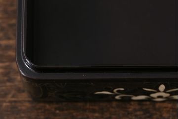 アンティーク雑貨　骨董　古美術　螺鈿細工　たばこ盆セット(煙草盆、灰皿、ケース、トレー)(R-041335)