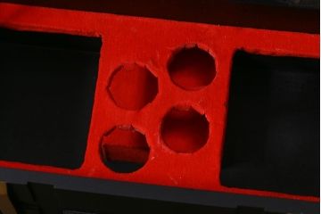 ヴィンテージ雑貨　箱付き　PASSED JGIA　アンバーガラスのデキャンタとショットグラスのセット(酒器、オルゴール、ビンテージ)(R-041336)