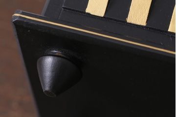 ヴィンテージ雑貨　箱付き　PASSED JGIA　アンバーガラスのデキャンタとショットグラスのセット(酒器、オルゴール、ビンテージ)(R-041336)