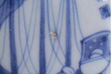 アンティーク雑貨　骨董　江戸期　古伊万里　船の図　染付小皿3枚セット(和食器)(R-041341)