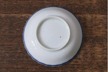 アンティーク雑貨　骨董　江戸期　古伊万里　船の図　染付小皿3枚セット(和食器)(R-041341)