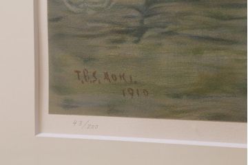 青木繁　リトグラフ　「温泉」　43/200(R-041348)