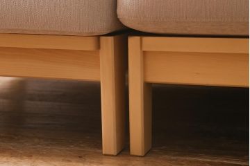 中古　美品　北海道民芸家具　洗練されたデザインが魅力的な3人掛けソファ(トリプルソファ、アームソファ)(R-041354)