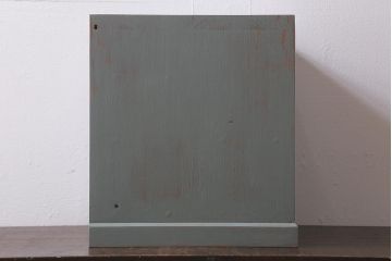 ラフジュ工房オリジナル　古金具リメイク　前板栗材　ヒノキ材　シャビーなペイント小引き出し(小物収納)(R-041355)