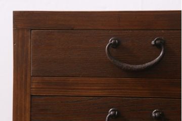 ラフジュ工房オリジナル　古金具リメイク　前板栗材　ヒノキ材　小物の整理に便利な小引き出し(小物収納)(R-041357)