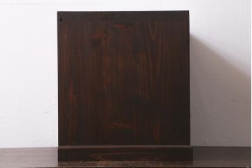 ラフジュ工房オリジナル　古金具リメイク　前板栗材　ヒノキ材　シックな引手の小引き出し(小物収納)(R-041360)