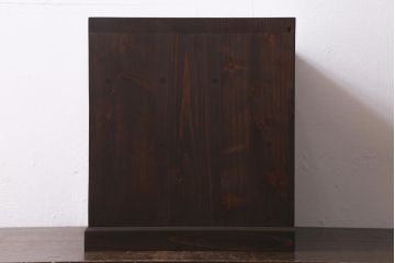 カタログ掲載品　ラフジュ工房オリジナル　古金具リメイク　前板栗材　ヒノキ材　味のある引手の小引き出し(小物収納)(R-041361)