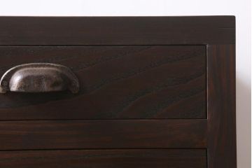 カタログ掲載品　ラフジュ工房オリジナル　古金具リメイク　前板栗材　ヒノキ材　味のある引手の小引き出し(小物収納)(R-041361)