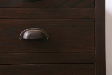 カタログ掲載品　ラフジュ工房オリジナル　古金具リメイク　前板栗材　ヒノキ材　味のある引手の小引き出し(小物収納)(R-041361)