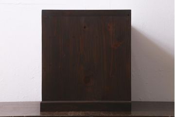 ラフジュ工房オリジナル　古金具リメイク　前板栗材　ヒノキ材　シックな引手の小引き出し(小物収納)(R-041362)
