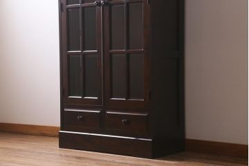 中古　北海道民芸家具　HM114K　洗練された印象の本箱(ブックケース、キャビネット、飾り棚)(定価約25万7千円)(R-041363)