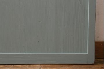 アンティーク建具　昭和中期　ペイント　当店オリジナルガラス・花菱模様　お洒落なガラス戸2枚セット(引き戸、建具)(R-041365)