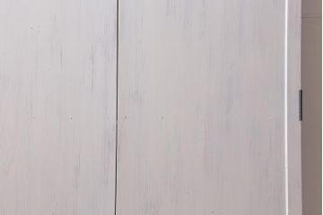 レトロ建具　ダイヤガラス・当店オリジナルガラス入り　ホワイトペイントが爽やかな木製ドア(扉、開き戸、建具)(R-041366)