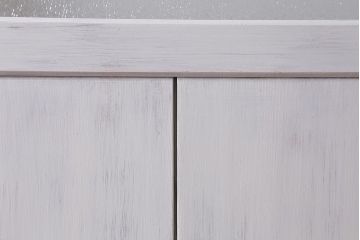 レトロ建具　ダイヤガラス・当店オリジナルガラス入り　ホワイトペイントが爽やかな木製ドア(扉、開き戸、建具)(R-041366)