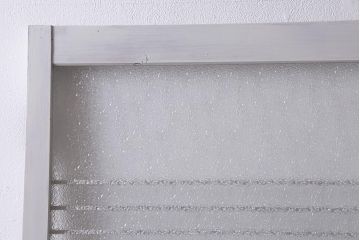 レトロ建具　ダイヤガラス・当店オリジナルガラス入り　ホワイトペイントが爽やかな木製ドア(扉、開き戸、建具)(R-041366)