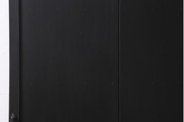 アンティーク建具　ダイヤガラス・当店オリジナルガラス入り　ブラックペイントがシックな木製ドア(扉、開き戸、建具)(R-041367)