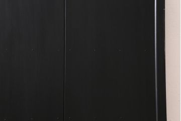 アンティーク建具　ダイヤガラス・当店オリジナルガラス入り　ブラックペイントがシックな木製ドア(扉、開き戸、建具)(R-041367)