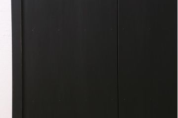 アンティーク建具　ダイヤガラス・当店オリジナルガラス入り　ブラックペイントがシックな木製ドア(扉、開き戸、建具)(R-041367)