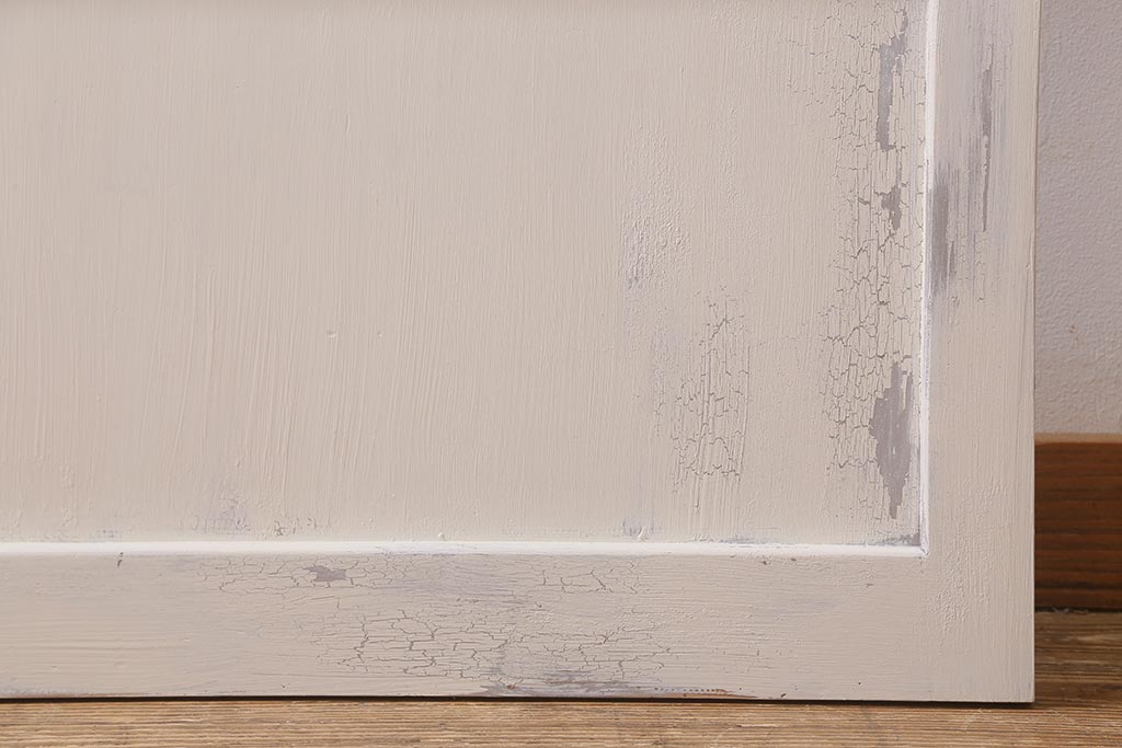 レトロ建具　ダイヤガラスと色ガラスがおしゃれなペイントドア(木製扉、開き戸、建具)(R-041368)