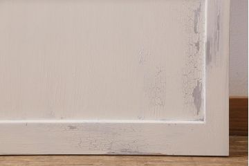 レトロ建具　ダイヤガラスと色ガラスがおしゃれなペイントドア(木製扉、開き戸、建具)(R-041368)