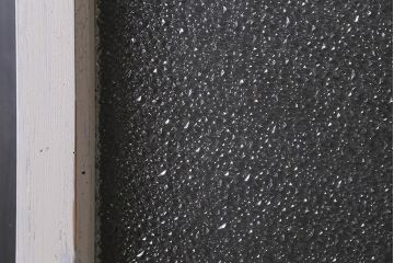 和製アンティーク建具　昭和初期　ペイント　デザインが可愛いレトロな扉(ガラス扉、ドア、開き戸)(R-041369)