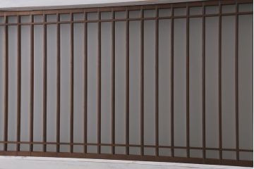 和製アンティーク建具　昭和初期　ペイント　デザインが可愛いレトロな扉(ガラス扉、ドア、開き戸)(R-041369)