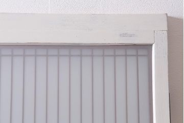 和製アンティーク建具　昭和初期　ペイント　デザインが可愛いレトロな扉(ガラス扉、ドア、開き戸)(R-041369)