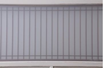 和製アンティーク建具　昭和初期　ペイント　デザインが可愛いレトロな扉(ガラス扉、ドア、開き戸)(R-041369)