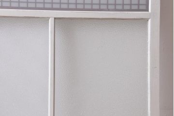 和製アンティーク建具　昭和初期　ペイント　デザインが可愛いレトロな扉(ガラス扉、ドア、開き戸)(R-041369)