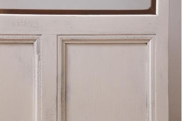 和製アンティーク建具　昭和初期　ペイント　デザインが可愛いレトロな扉(ガラス扉、ドア、開き戸)(R-041369)