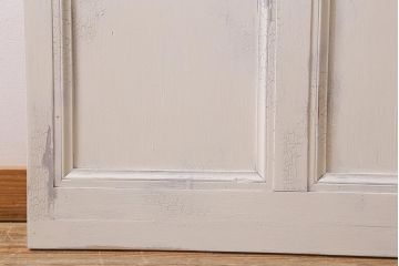 和製アンティーク建具　昭和初期　ペイント　デザインが可愛いレトロな扉(ガラス扉、ドア、開き戸)(R-041369)