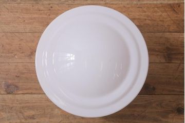 アンティーク照明　大振りサイズ　レトロな乳白色のガラスシェード照明(吊り下げ照明、天井照明)(R-041376)