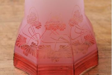 アンティーク照明　フランスアンティーク　エッチングガラスがおしゃれなウォールランプ(壁掛け照明、壁付け照明)(R-041377)