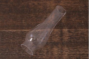 アンティーク雑貨　昭和レトロ　平芯3分芯　箱付き　ブルーのガラスが素敵なオイルランプ(照明、灯油ランプ)(R-041383)