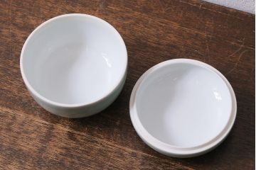 アンティーク雑貨　昭和初期　オールド深川　富士の図　蓋物小物入れ(R-041386)