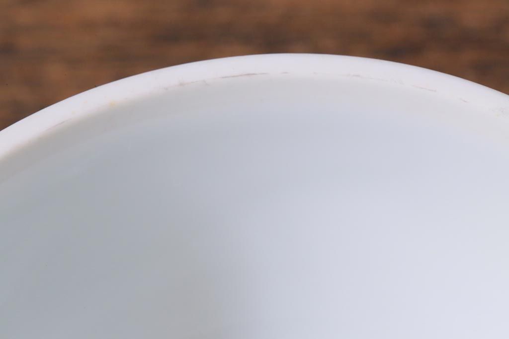 アンティーク雑貨　昭和初期　オールド深川　富士の図　蓋物小物入れ(R-041386)