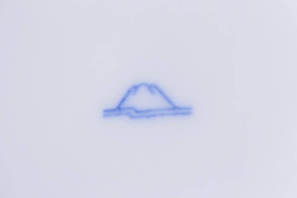 アンティーク雑貨　昭和初期　オールド深川　富士の図　蓋物小物入れ(R-041386)