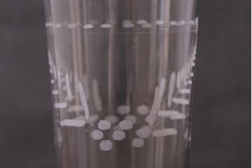 アンティーク雑貨　昭和初期　吹きガラス　切子グラス4個セット(和ガラス、コップ)(R-041389)