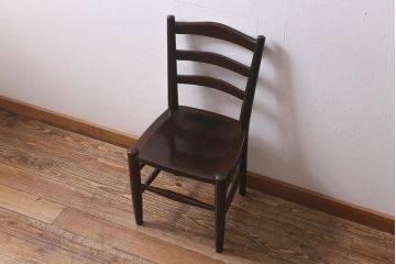中古　松本民芸家具　シックな空間におすすめのラダーバックチェア(ダイニングチェア、椅子)(R-041393)