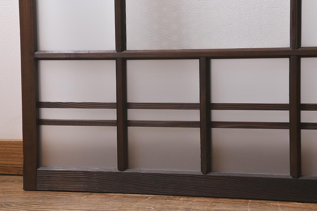 アンティーク建具　昭和初期　すりガラス・当店オリジナルガラス入り　レトロな空間を彩るガラス戸2枚セット(窓、引き戸、建具)(R-041404)