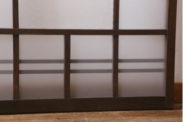 アンティーク建具　昭和初期　すりガラス・当店オリジナルガラス入り　レトロな空間を彩るガラス戸2枚セット(窓、引き戸、建具)(R-041404)