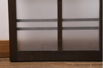 アンティーク建具　昭和初期　すりガラス・当店オリジナルガラス入り　レトロな空間を彩るガラス戸2枚セット(窓、引き戸、建具)(R-041404)